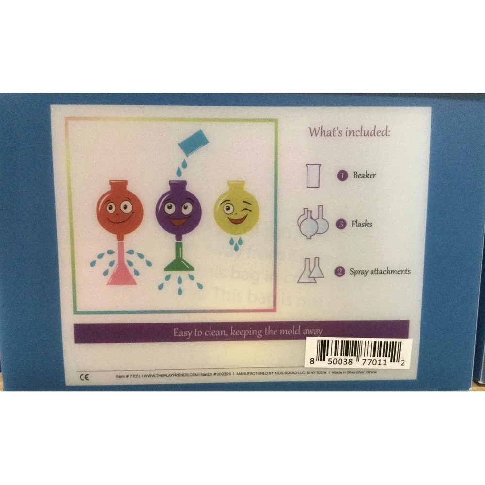 Bath Toy for Toddlers Silicone Wall Suctioning W/ Three Unique Sprinkle Patterns